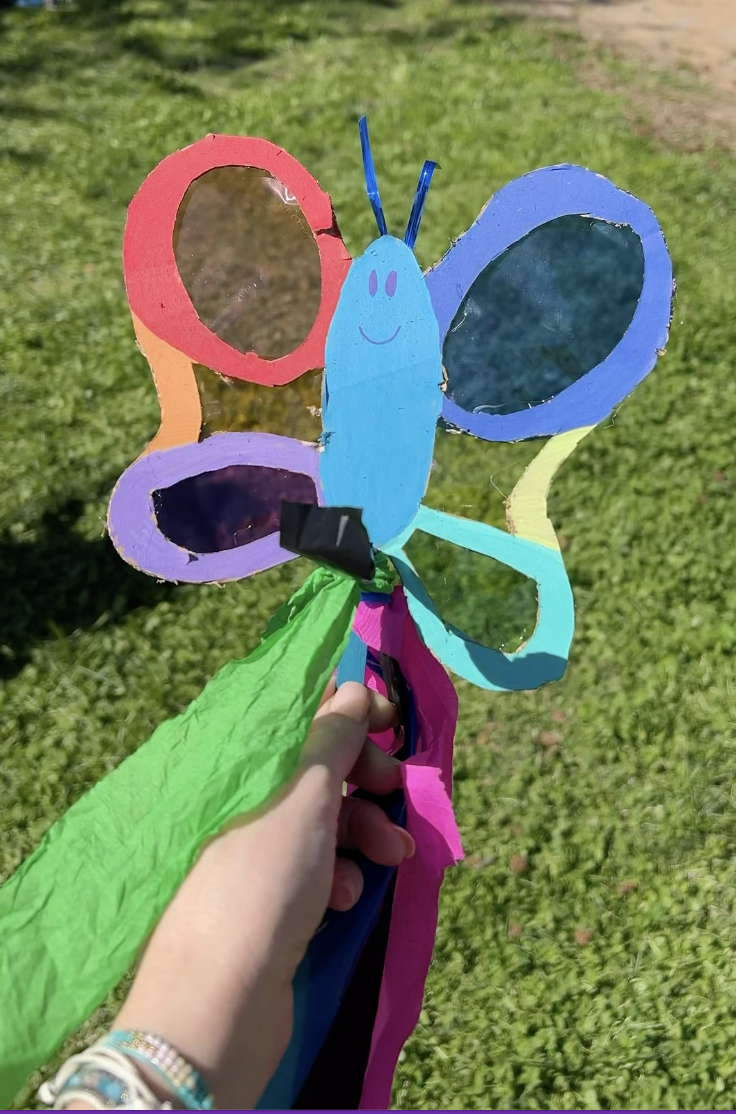 Colorful handmade butterfly project